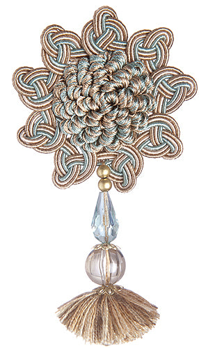 Jones Interlude Rosette & Beaded Pendant, Aqua