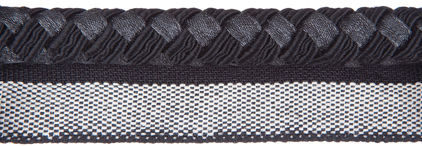 Jones Interlude Flanged Cord Trimming, Black