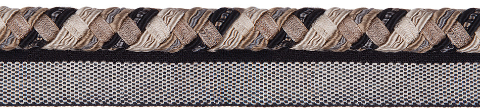 Jones Interlude Flanged Cord Trimming, Nero