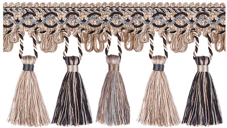 Jones Interlude Tassel Fringe Trimming, Nero