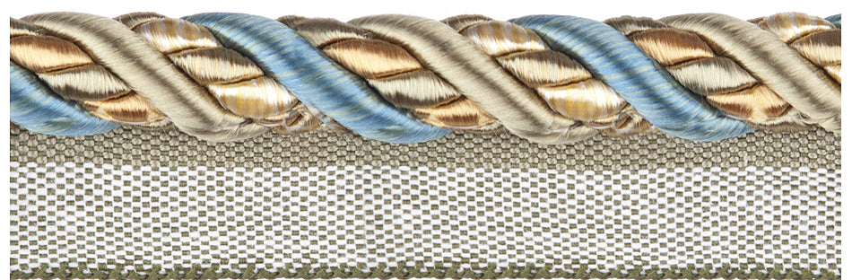 Jones Florentine Trimming Flanged Cord, Sky