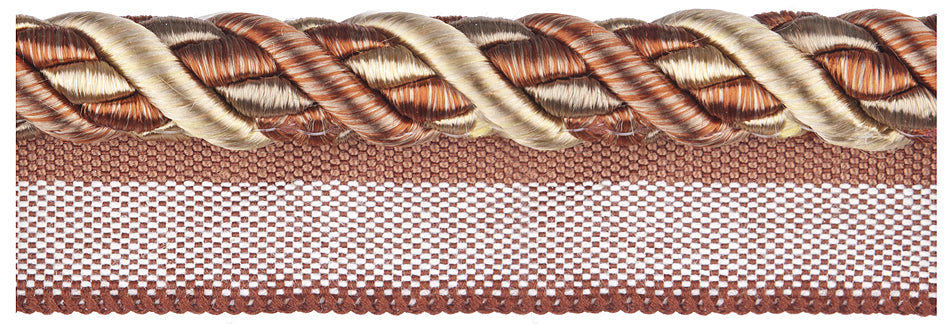 Jones Florentine Trimming Flanged Cord, Terracotta