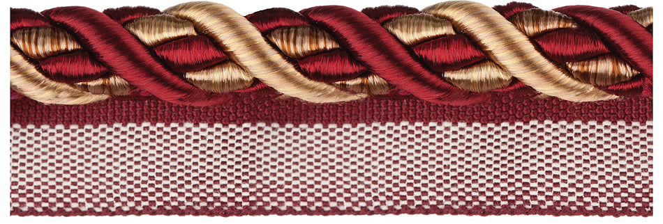 Jones Florentine Trimming Flanged Cord, Wine