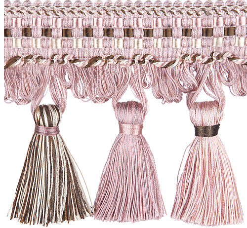 Jones Florentine Trimming Tassel Fringe, Chalk Pink