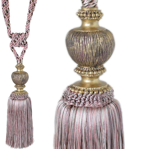 Jones Florentine Rope Tieback Medium, Chalk Pink
