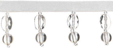 JLS Satin Beaded Trimming, Oval Drop Fringe