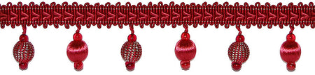 Hallis Verona Ball Fringe Trimming Coral