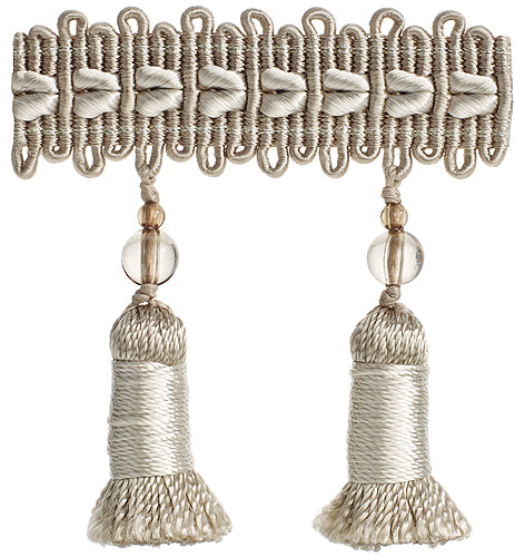Hallis Verona Tassel Fringe Trimming Platinum