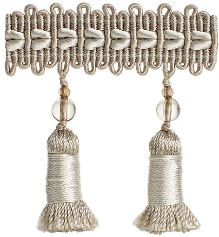 Hallis Verona Tassel Fringe Trimming Platinum