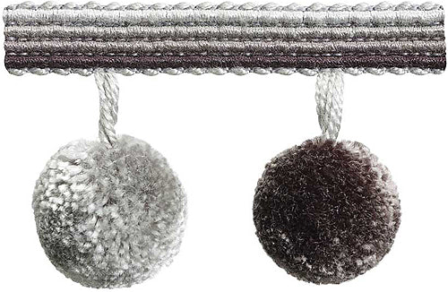 Hallis Jazz Pom Pom Tassel Trimming Grey