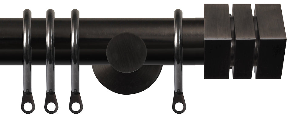 Renaissance Dimensions 28mm Contemporary Pole Black Nickel, Cube