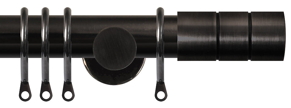 Renaissance Dimensions 28mm Contemporary Pole Black Nickel, Cylinder