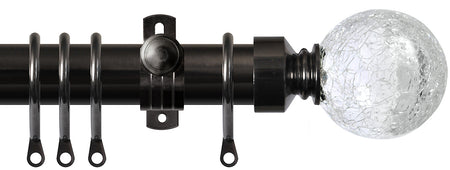 Renaissance Dimensions 28mm Adjustable Pole Black Nickel, Crackled Glass