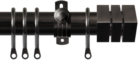 Renaissance Dimensions 28mm Adjustable Pole Black Nickel, Cube