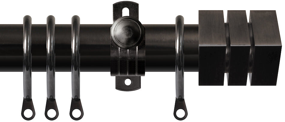 Renaissance Dimensions 28mm Adjustable Pole Black Nickel, Cube