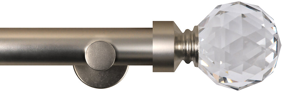 Renaissance Dimensions 28mm Contemporary Eyelet Pole Titanium, Crystal Diamond