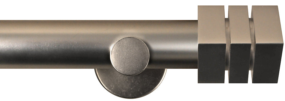 Renaissance Dimensions 28mm Contemporary Eyelet Pole Titanium, Cube