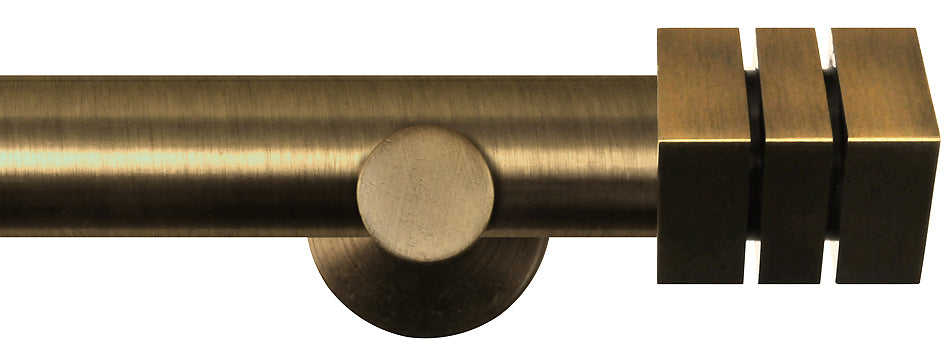 Renaissance Dimensions 28mm Contemporary Eyelet Pole Ant Brass, Cube
