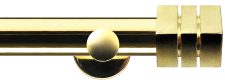 Renaissance Dimensions 28mm Contemporary Eyelet Pole Polished Brass, Cube