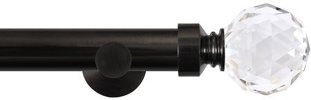 Renaissance Dimensions 28mm Contemporary Eyelet Pole Black Nickel, Crystal Diamond