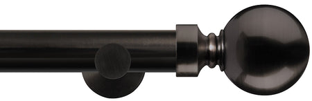 Renaissance Dimensions 28mm Contemporary Eyelet Pole Black Nickel, Plain Ball