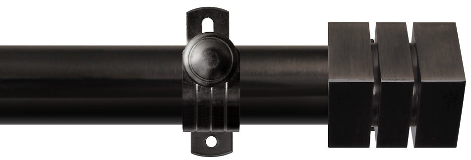 Renaissance Dimensions 28mm Adjustable Eyelet Pole Black Nickel, Cube