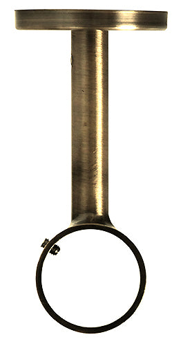 Renaissance 28mm Long Ceiling Curtain Pole Bracket, Antique Brass