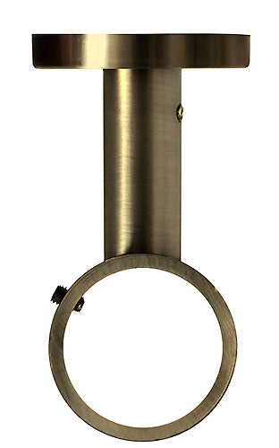 Renaissance 28mm Short Ceiling Curtain Pole Bracket, Antique Brass