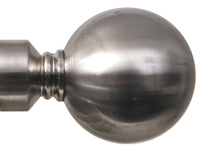Renaissance 19mm Curtain Pole Finial Plain Ball, Stainless Steel