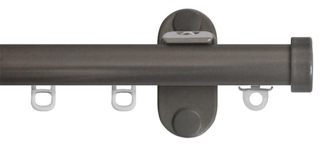 Renaissance 20mm Distinction Metal Curtain Pole Steel Sheen, Endcap