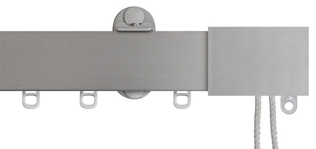 Renaissance Distinction 34mm Corded Flat Profile Curtain Track, Silver Sheen