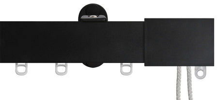 Renaissance Distinction 34mm Corded Flat Profile Curtain Track, Black Sheen