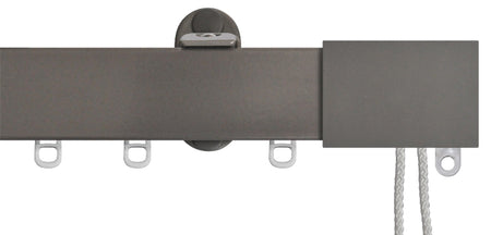 Renaissance Distinction 34mm Corded Flat Profile Curtain Track, Steel Sheen
