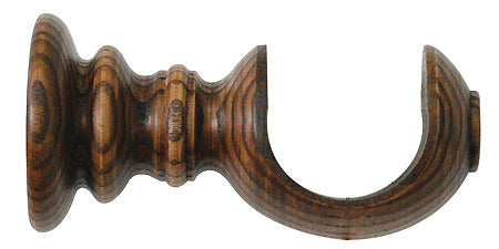 Jones Oakham 50mm Wood Pole Cup Bracket, Medium Oak