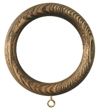 Jones Oakham 50mm Wood Pole Rings, Light Oak