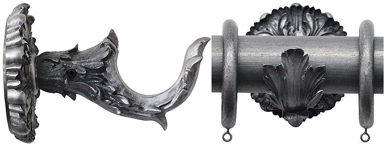 Jones Florentine Handcrafted 50mm Bracket Acanthus, Pewter