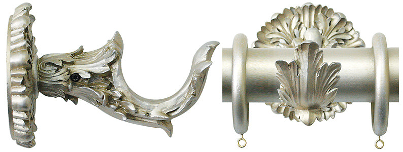 Jones Florentine Handcrafted 50mm Bracket Acanthus, Champagne Silver