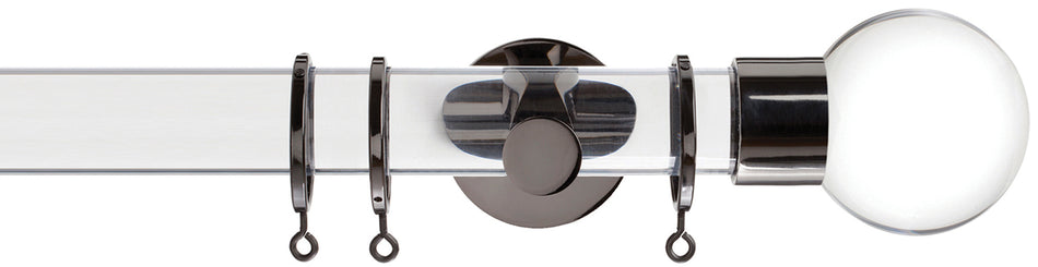 Jones Strand Acrylic 35mm Pole, Black Nickel, Acrylic Ball