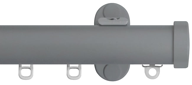 Renaissance 28mm Distinction Metal Curtain Pole, Dove Grey, Endcap