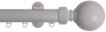 Renaissance 28mm Distinction Metal Curtain Pole, Shaded White, Sphere