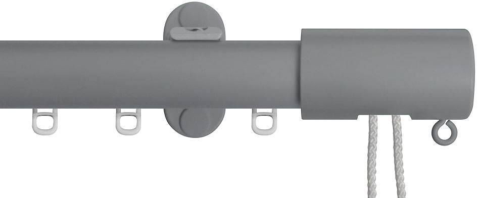 Renaissance 28mm Distinction Corded Metal Curtain Pole Dove Grey, Barrel