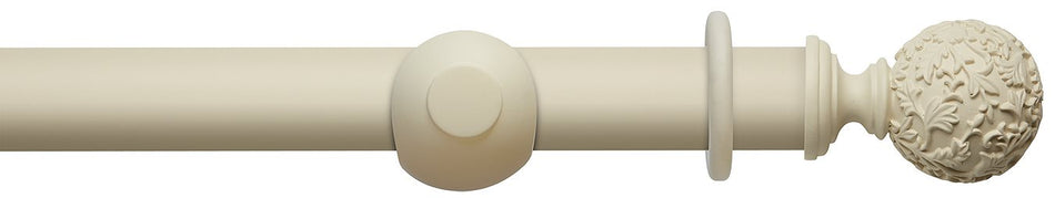 Modern Country 45mm, 55mm Pole, Pearl, Floral Ball
