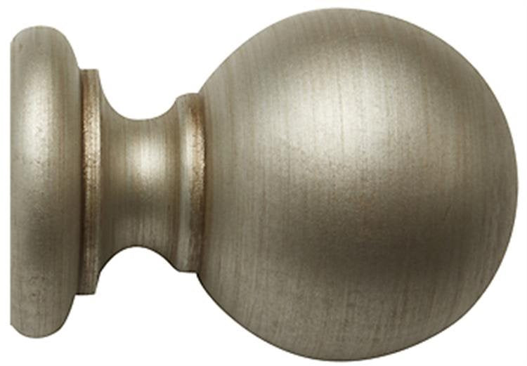 Modern Country Ball Finial 45mm, 55mm, Satin Silver