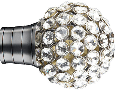 Galleria 50mm Finial  Brushed Silver Clear Jewelled Cage