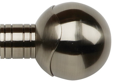 Galleria Metals 35mm Finial Brushed Silver Orb