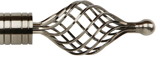 Galleria Metals 35mm Finial Brushed Silver Twisted Cage