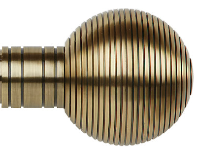 Galleria Metals 35mm Finial Burnished Brass Ribbed Ball