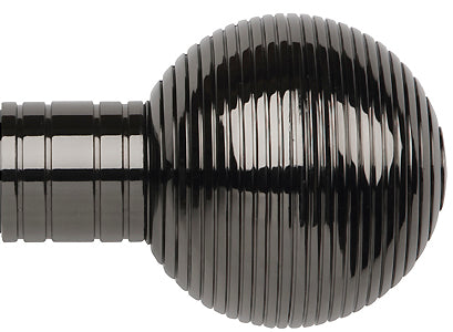 Galleria Metals 35mm Finial Black Nickel Ribbed Ball