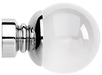 Neo Premium 28mm Clear Ball Finial Only, Chrome