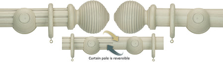 Renaissance Duet 50mm Wood Curtain Pole, Travertine, Beehive